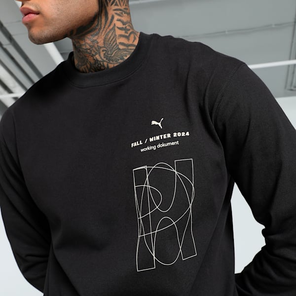 GRAPHICS "Working Dokument" Long Sleeve Men's Relaxed Fit Tee, PUMA Black, extralarge-IND